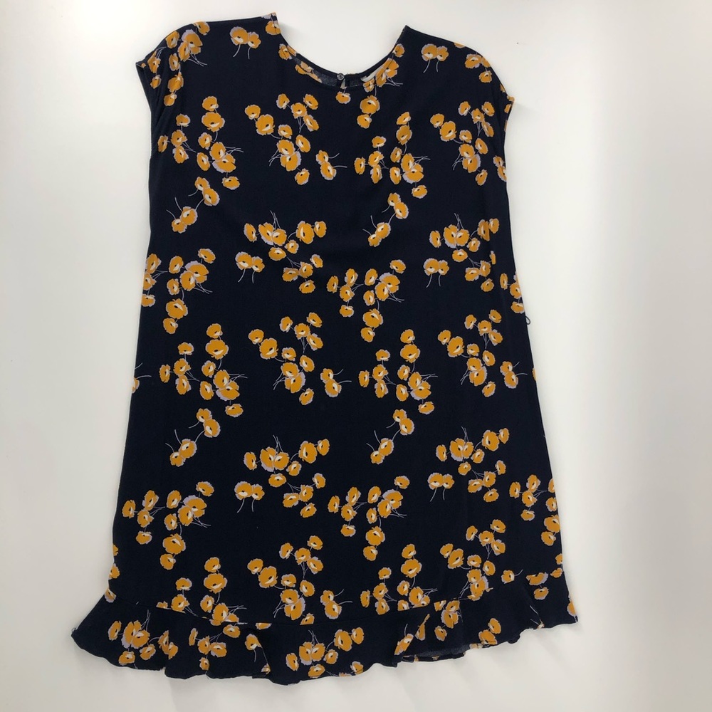 🎈Popsugar Tunic Skirt Yellow Poppy on Black Print
